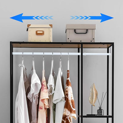 Threehoney Expandable Closet Rod for Wire Shelf Hanging Clothes Adjustable Heavy Duty Closet Hanging Rod Extender Heavy Duty Hanger Bar Metal Poles for Wardrobes Hanger, 1 Pack(36-60 Inch,White)