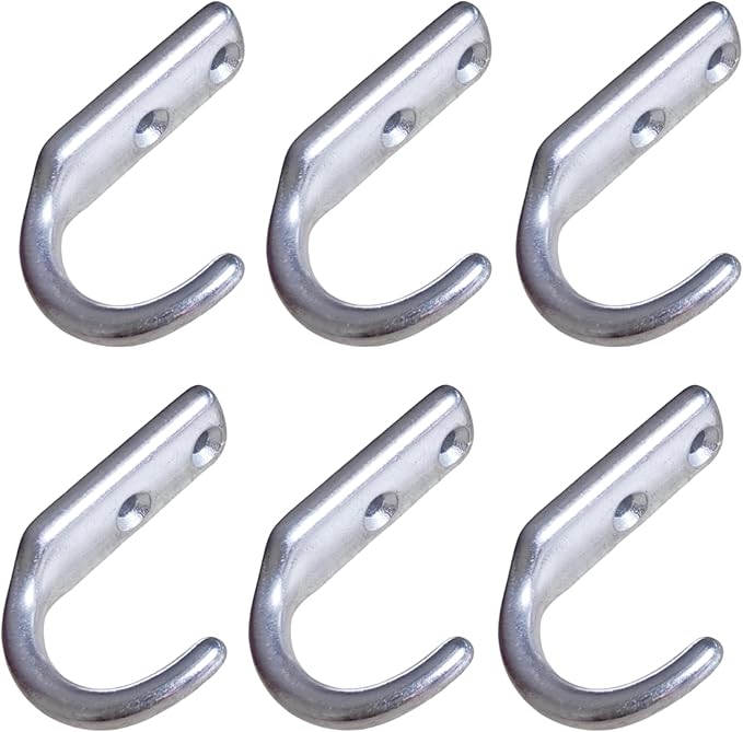 Heavy Duty Stainless Steel 316 Wall Hook, Marine Grade Wall Hanging Key Clothing Single Coupler, Garage Hook Storage Utility Hooks (Type J-6pcs)