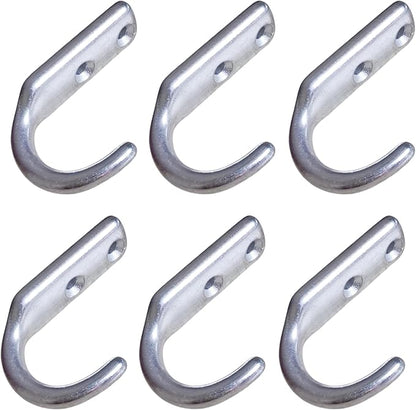 Heavy Duty Stainless Steel 316 Wall Hook, Marine Grade Wall Hanging Key Clothing Single Coupler, Garage Hook Storage Utility Hooks (Type J-6pcs)