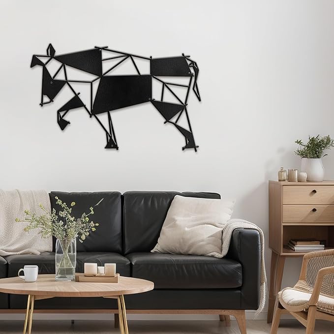 SIGNLEADER Metal Wall Art Decor Stubborn Donkey Modern Abstract Wall Sculpture Hangings Home Decoration for Living Room, Bedroom, Bathroom, Kitchen, Outdoor - 12" Black