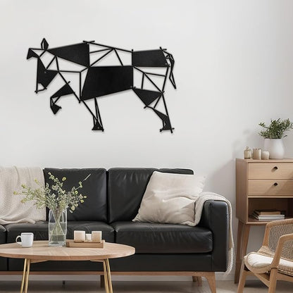 SIGNLEADER Metal Wall Art Decor Stubborn Donkey Modern Abstract Wall Sculpture Hangings Home Decoration for Living Room, Bedroom, Bathroom, Kitchen, Outdoor - 18" Black