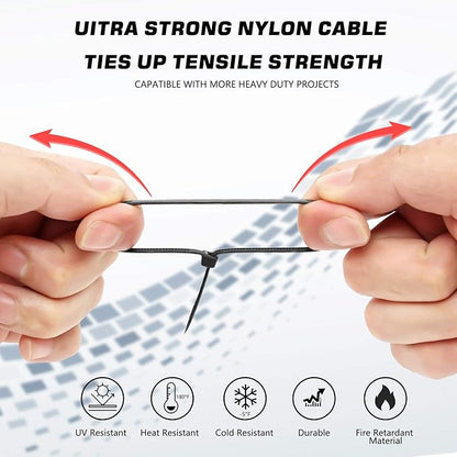 Cable Zip Ties,4 Inch Small Cable Ties,250PCS Multi-Purpose Nylon Zip Ties,Self-Locking Wire Ties used for home, garden, garage,indoor and outdoor. Mini Black Cable Ties