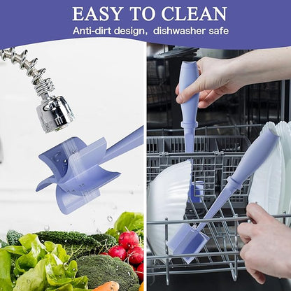 Meat Chopper, 5 Curve Blades Ground Beef Masher, Heat Resistant Meat Masher Tool for Hamburger Meat, Ground Beef, Turkey and More, Nylon Hamburger Chopper Utensil Non-scratch Utensils-Purple