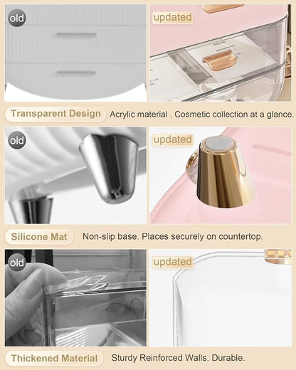 Anylady Makeup Organizer Countertop, Skincare Holder Bathroom Counter Organizer, Storage Box Cosmetic Display Cases, Teen Girl Gifts Make up Organizers for Vanity, Dresser