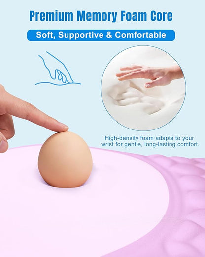 Ergonomic Mouse Pad with Wrist Rest, Slope Design Memory Foam Support, Smooth Lycra Surface, Non-Slip PU Base, Comfortable Mouse Mat for Office, Home, Computer Desk