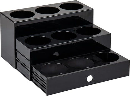 Mind Reader Coffee Syrup Station, Coffee Bar Accessories, Countertop Organizer, Acrylic, 14.25"L x 12.5"W x 7"H, Black