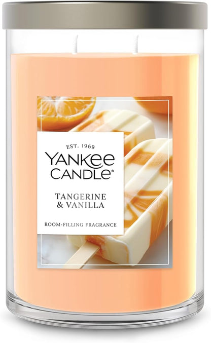Yankee Candle Large Tumbler Scented Candle with up to 80 Hour Burn Time, Premium Plant Wax Blend for Consistent Burn, 20 oz Tumbler Candle with Room Filling Fragrance, Tangerine & Vanilla