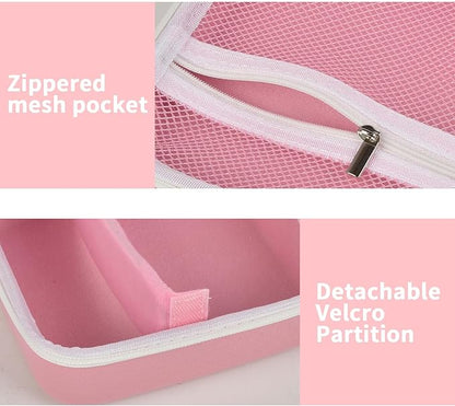 ALKOO Case Compatible with NIIMBOT B21 / Pro / B1 Label Maker Wireless Thermal Label Printer, Holder for Inkless Label Maker & Labeling Tapes Refills, with Mesh Pocket for Cable Accessories (Pink)