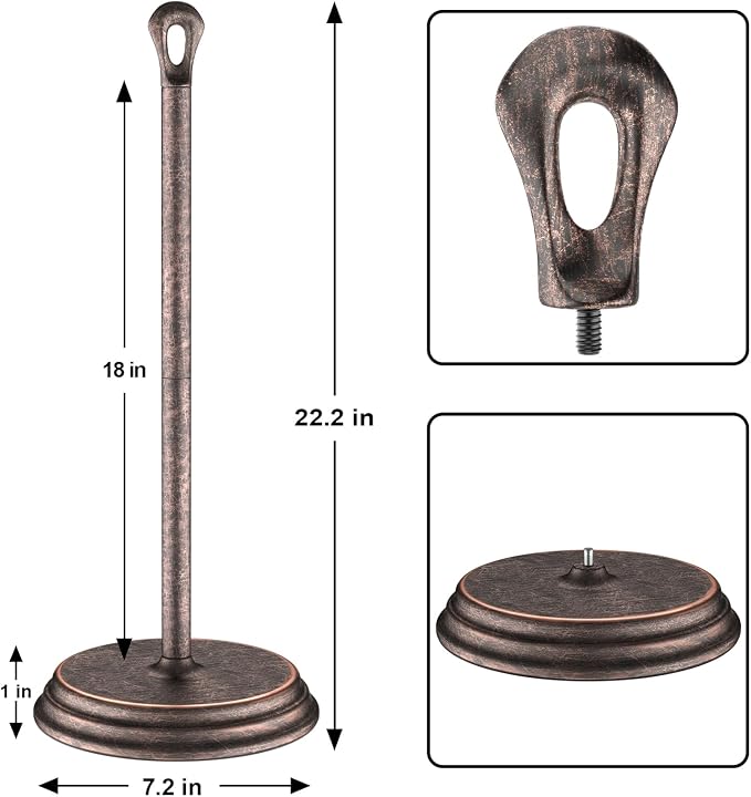 KASUNTO Toilet Paper Holder with Rustproof, Metal Free Standing Toilet Paper Stand Storage for Bathroom, Tissue Paper Roll Holder for Bathroom Accessories (Oil Rubbed Bronze)