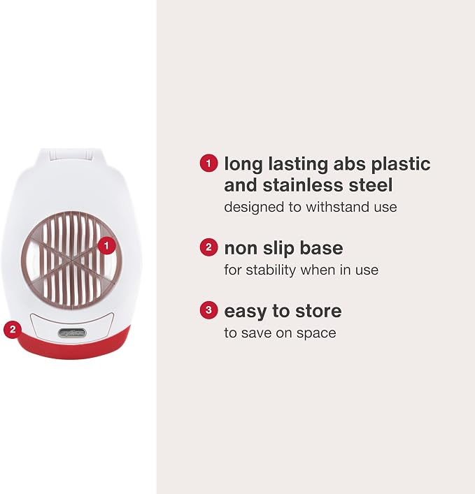 ZYLISS Egg Slicer - Non Slip, Egg Cutter and Wedger with Built in Shell Piercer