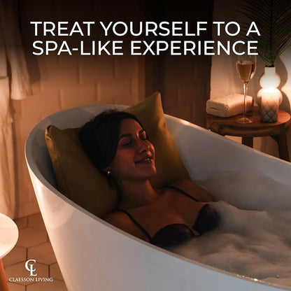 Luxury Bath Pillow for Tub - Thick and Comfortable Bathtub Pillow Support for Head and Neck and Back - Washable Quick-Drying Bath Pillows - Bath Cushion for Home Spa - Fits Any Bathtub - Sand