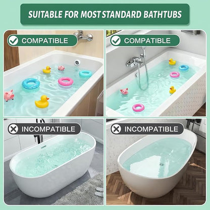 Splash Guard for Bathtub Kids - Silicone Bathtub Splash Guard with 11 Suction Cups, Bath Tub Play Shelf for Kids & Toy Holder, Prevent Water Spill in Bathroom, Fun Bath Time for Toddlers Baby(white)