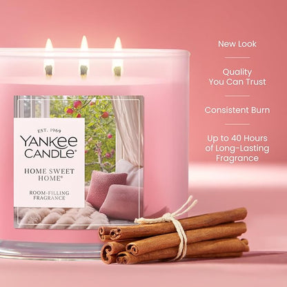 Yankee Candle Home Sweet Home, Fall Scented Candle, 14.5oz 3-Wick Candle Jar with up to 40 Hours Burn Time