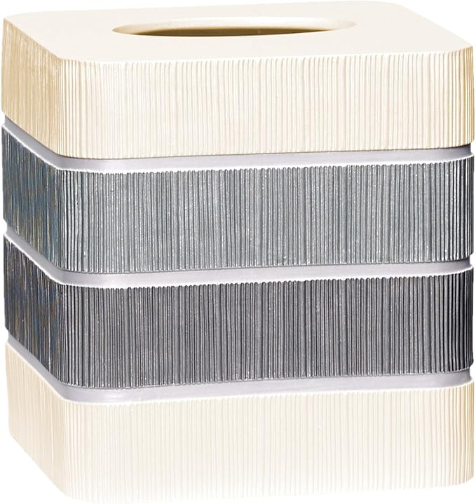 Resin Tissue Box Cover for Modern Home Decor - Minimalist Square Tissue Box Holder for Guest Room, Bedroom, Bathroom, Tabletop & Office - Durable and Aesthetic Tissue Holder, Modern