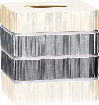 Resin Tissue Box Cover for Modern Home Decor - Minimalist Square Tissue Box Holder for Guest Room, Bedroom, Bathroom, Tabletop & Office - Durable and Aesthetic Tissue Holder, Modern