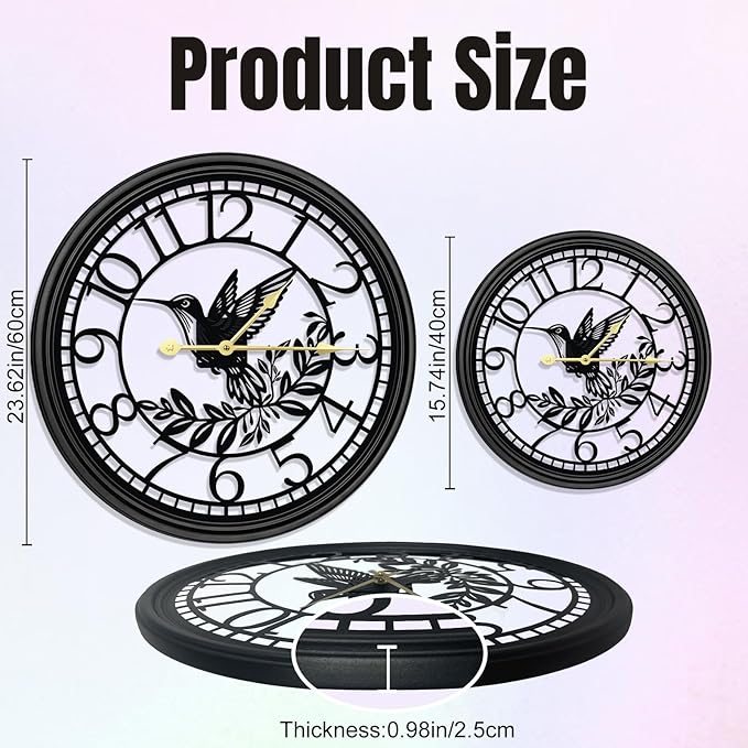 VPDTVK Big Wall Clock - Wall Clocks for Living Room Decor, Quiet and No Ticking Suitable for Wall Decor, Living Room Decoration, Kitchen Decoration