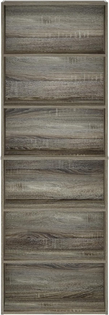 Furinno Jaya Simply Home Free Standing 6-Tier Open Storage Bookcase, French Oak