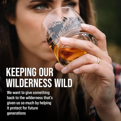 Black Lantern Nature and Animal Themed Whiskey Glass Set 11oz Premium Heavy Base Glasses for Outdoor Enthusiasts Set of 2 Everyday Drinking Glasses (Double Exposure Bear)