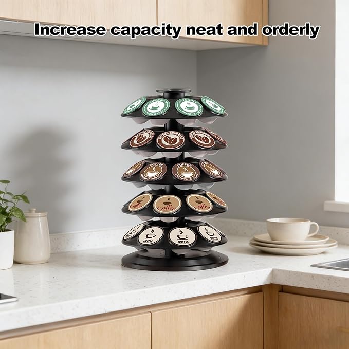 Coffee Pod Holder, keurig pods holder Organizer Compatible with 40 Dolce Gusto Capsules,Home or Office Kitchen Counter Space-Saving Stand