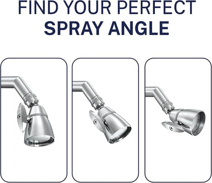 HammerHead Showers® Solid Metal 2 Inch High Pressure Shower Heads - CHROME – California Compliant 1.75 GPM Low Flow Rate - High Flow Shower Head with ADJUSTABLE SPRAY PATTERN - Fixed Shower Head