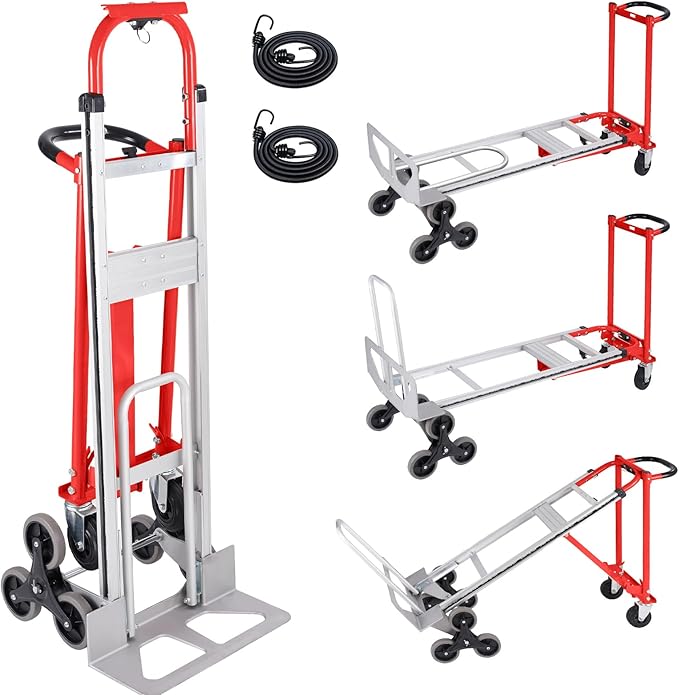 3 in 1 Industrial Convertible Stair Climbing Cart,1000 LBS Capacity Hand Trucks Heavy Duty, Hand Truck Dolly for Transport & Moving in Warehouse, Home, Supermarket
