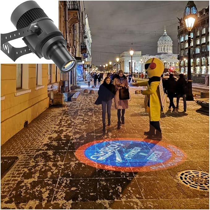 40W Custom GOBO P𝐫𝐨𝐣𝐞𝐜𝐭𝐨𝐫 Led Logo Lights Image for Store Business Outdoor and Indoor I𝐩𝟔𝟕 Waterproof with Remote Control (40, Watts)