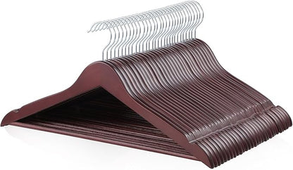 Amazon Basics Wood Suit Clothes Hangers, 30-Pack, Cherry