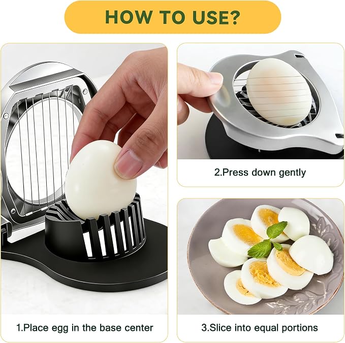 Egg Slicer for Boiled Eggs Strawberry Cutter with Stainless Steel Wire