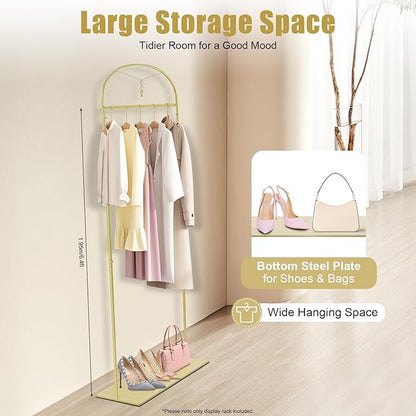 91" Gold Garment Rack Metal Freestanding Garment Rack Wedding Dress Display StandStore Hanging Clothes Rack Clothing Display Rack for Hanging Long Dresses