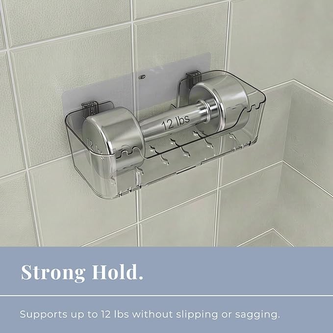 Bathtub Toy Storage – Clear Bath Toy Holder with Drainage Holes, Wall-Mounted No-Drill Organizer for Kids’ Tub Toys