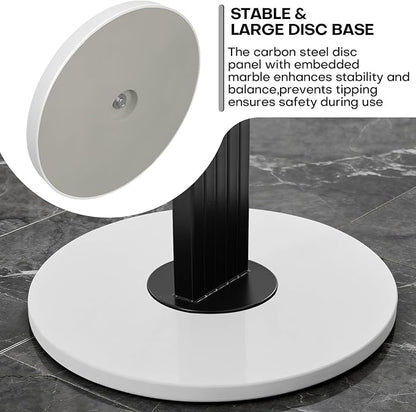 Coat Rack Freestanding with 10 Hooks, Metal Coat Rack Stand, Heavy Duty Standing Coat Tree with White Sturdy Round Base for Clothes, Hat, Jacket/Entryway, Hallway, Bedroom, Black