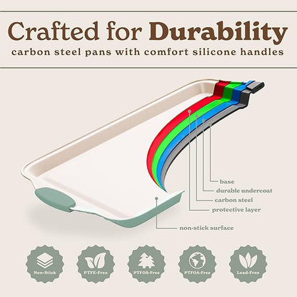 Country Kitchen Nonstick Stackable Bakeware Set - Durable, Easy Release Baking Set- 22 Pc. Includes Silicone Muffin Cups