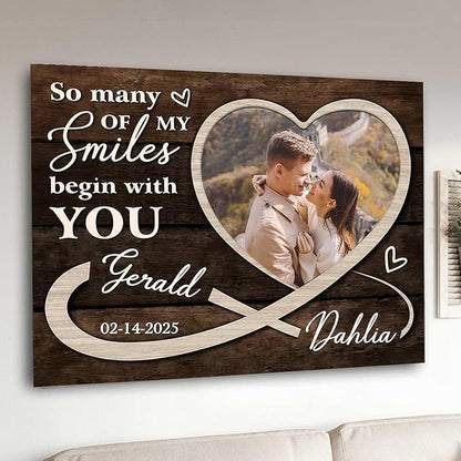 Love Signal Personalized Couple Canvas Wall Art Unique Custom Valentines Day, Anniversary, Wedding, Birthday Gift for Couples, Husband, Wife, Custom Name and Photo Wall Decor for Bedroom