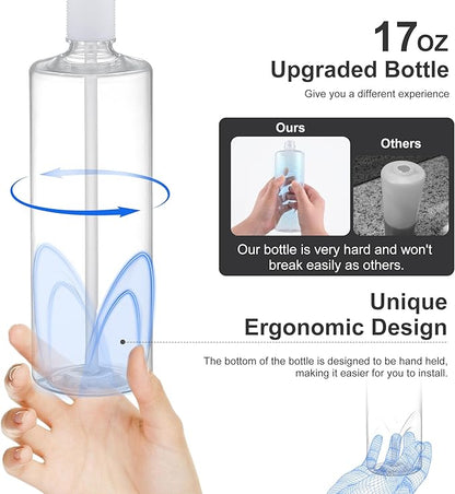 GAGALIFE Built in Sink Soap Dispenser or Lotion Dispenser for Kitchen Sink, Brushed Nickel ABS Pump Head, with 17 Ounce Large PET Soap Bottle