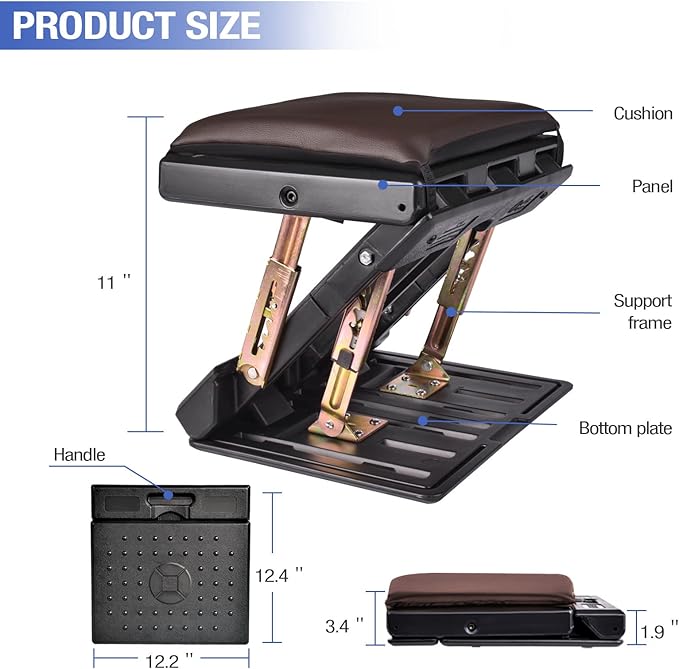 Foot Rest for Under Desk at Work 4-Level Height Adjustable, Ergonomic Foldable Footrest for Office, Gaming,Computer, Soft & Removable Pad Desk Foot Stool Suitable for All Seasons(Brown)