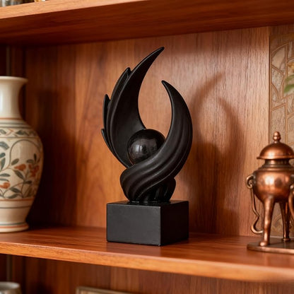 AWNR Gold Abstract Sculpture House Decor Aesthetic - Home Décor Accents for Nightstand, Shelves, Dining Room, Entryway Table, Office, Desk Accessories (Black B)