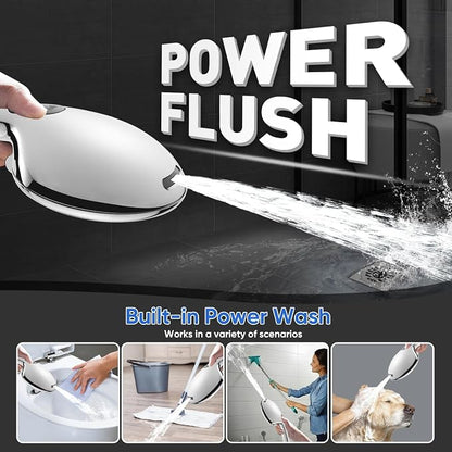 Cobbe 9-Function Shower Head with Built-in Power Spray, 1.8 GPM Water Saving ON/OFF Toggle Switch, High Pressure Handheld Showerhead with 1-Click Pause Button, Brass Bracket & 6ft Hose, Chrome
