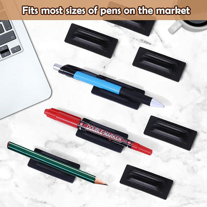 AIERSA Pencil Holder for Desk,20Pcs Pen Holders for Classroom Clipboard Attachment,Silicone Adhesive Pencil Holder for School Student Kids Desk Teacher Office Accessories