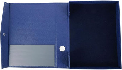 CONGARTENO Wear-resistant PU Leather File Organizer Box for Desktop Document Storage Practical Household File Case Holder for Office and Home Blue Folder Storage for Letters and Papers