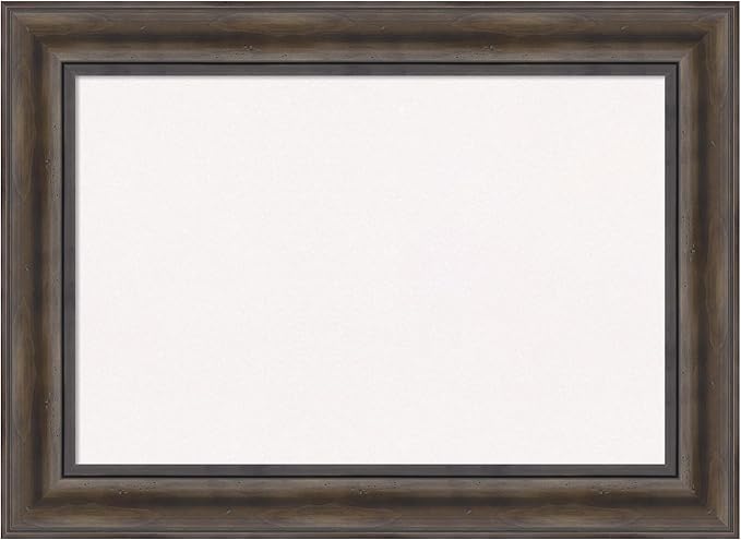 Amanti Art White Cork Board for Wall, 21x29 Vision Board with Brown Wood Frame, Medium Corkboard Office Decor for Home Organization, Country Rustic Corkboard Pinboard to Display Items for Home