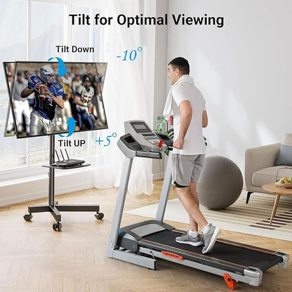 PERLESMITH Rolling TV Stand, Mobile TV Stand for 23-60 Inch LCD LED TVs, Tilt TV Stand Wheels Holds up to 88Lbs, Portable TV Stand for Bedroom with Shelf, Outdoor TV Stand Max VESA 400x400mm PSTVMC06
