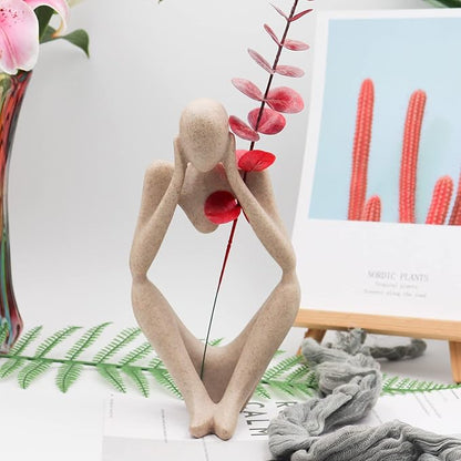 Thinker Statues And Sculptures, Sandstone Resin Thinker Statue Ornaments, Abstract Style Sculptures, Housewarming Gifts, Housewarming Decorations, Living Room Dining Desk Decorations(Middle, Small)