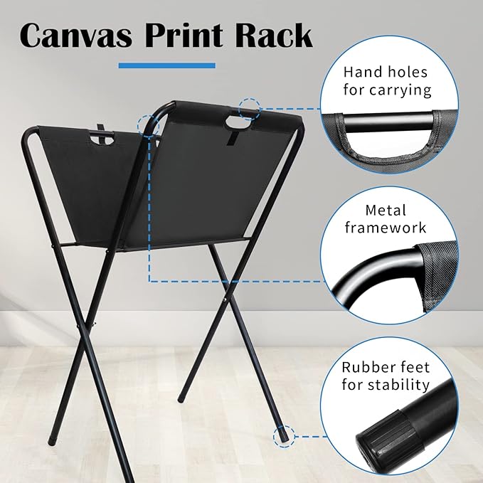 Falling in Art Canvas Print Rack, Display Rack for Posters, Holds Artwork, Prints, Panels, Canvas Art for Shows & Storage