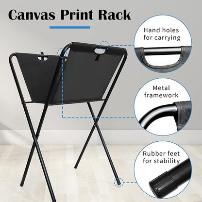 Falling in Art Canvas Print Rack, Display Rack for Posters, Holds Artwork, Prints, Panels, Canvas Art for Shows & Storage