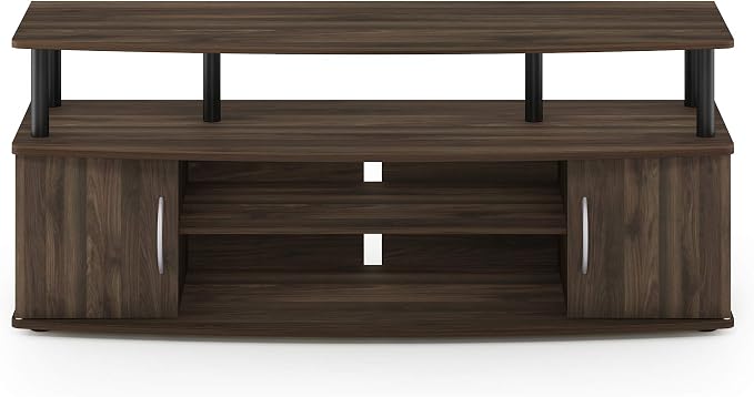 Furinno JAYA Large Entertainment Stand for TV Up to 55 Inch, Columbia Walnut/Black