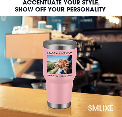 Personalized Coffee Tumbler Print in USA 30oz Stainless Steel Double Wall Insulated Coffee Cup With Text Photo Logo
