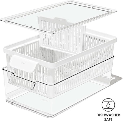 OXO Good Grips Produce Saver – Medium Bin, 13.8 x 7.4 x 4.7 in, White