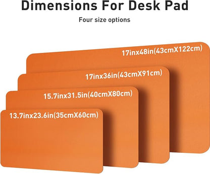 Aothia Leather Desk Pad Protector, Mouse Pad, Office Desk Mat, Non-Slip PU Leather Desk Blotter, Laptop Desk Pad, Waterproof Desk Writing Pad for Office and Home (36" x 17", Hermes Orange)