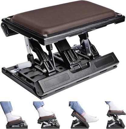 Scalebeard Foot Rest for Under Desk at Work,Height Adjustable Infinite Angle Under Desk Footrest,Ergonomic Foot Stool for Office,Gaming,Computer,Removable Pad Leg Rest with Massage Beads,All-Season