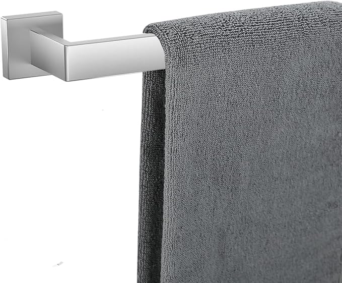 Towel Bar for Bathroom 28 Inch Brushed Nickel Towel Holder 12/16/20/24/28/32/36 Inch Stainless Steel SUS304 Rustproof Towel Rack Modern Square Towel Rod for Bathroom Wall (1, Brushed Nickel, 28 Inch)